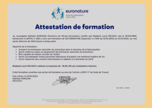 attestation formation naturopathe euronature